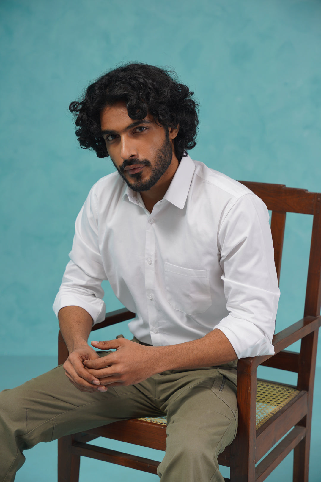 Indian Needle Men's Cotton Solid White Formal Shirt's ( SF 361White )