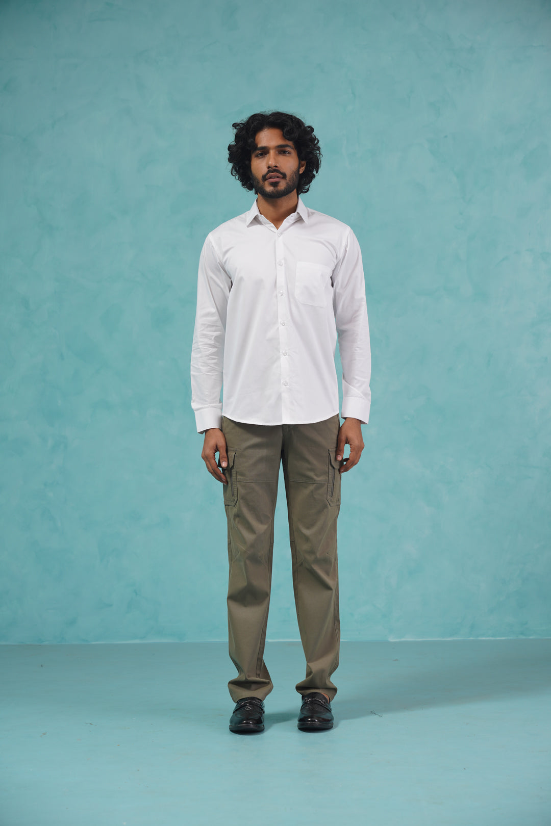 Indian Needle Men's Cotton Solid White Formal Shirt's ( SF 361White )