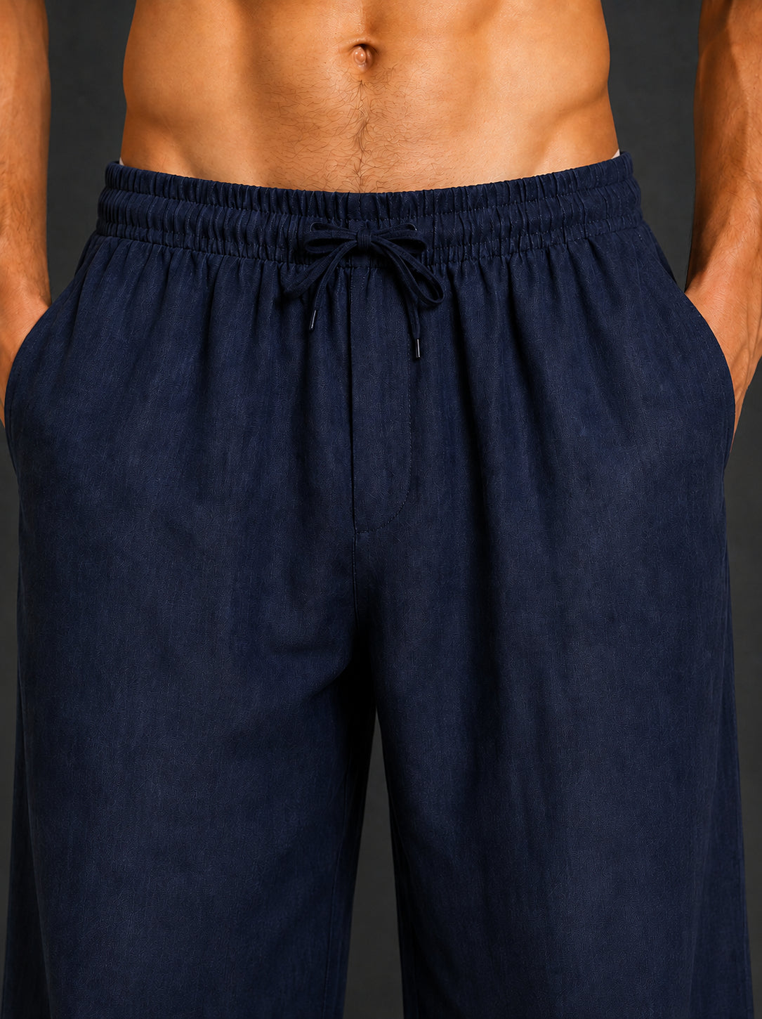 Men’s Relaxed Fit Linen Trousers ( J-GP 310 GP 310Navy )