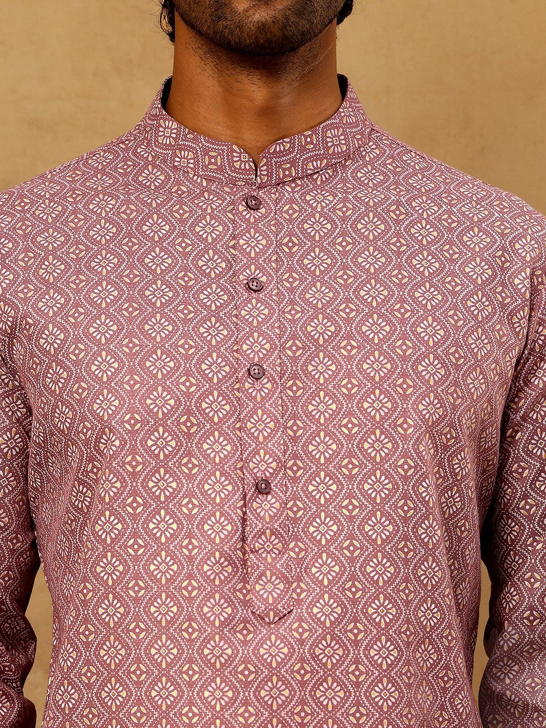 Traditional Printed Kurta for Men ( 65KO 5470Magenta )