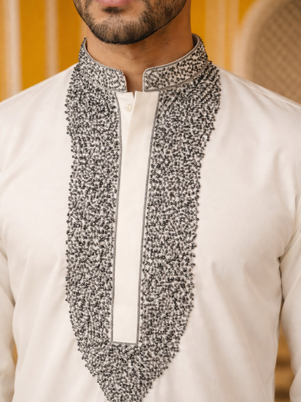 Japanese Cotton Blend Embroidered Kurta ( 65KO 5502White S )