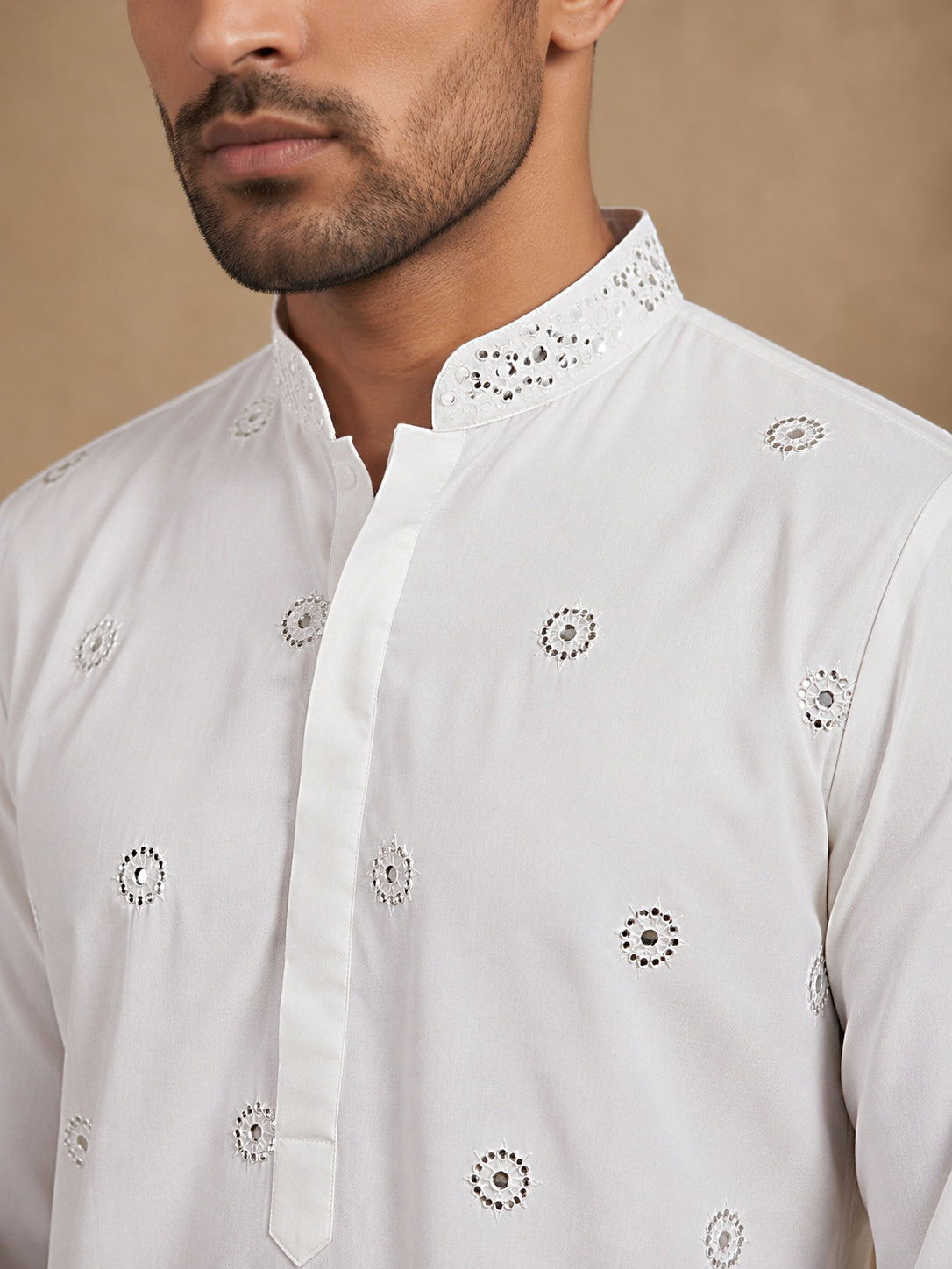 Imported Japanese Embroidered Kurta ( 65KO 5547White )