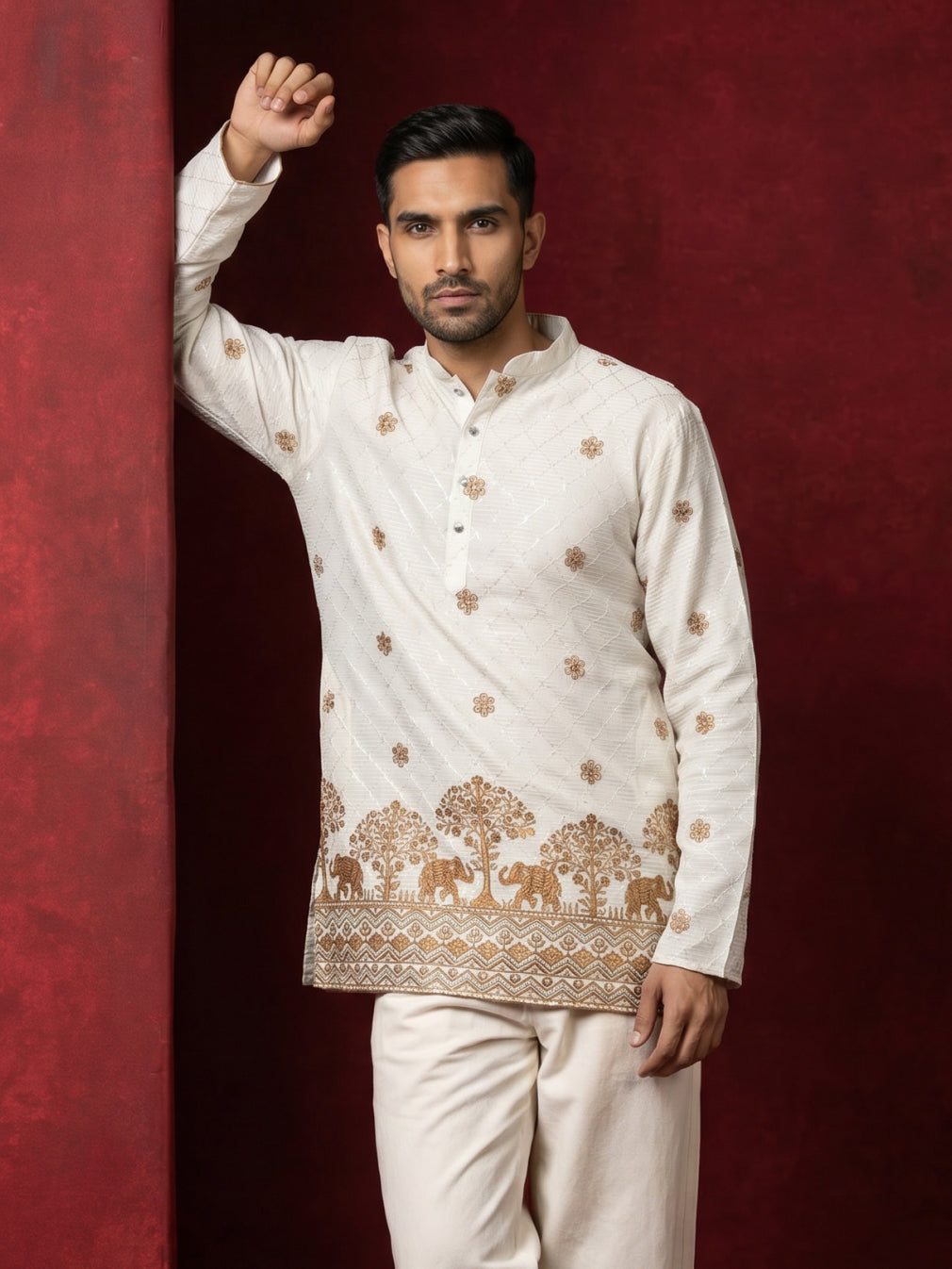 Premium Printed & Thread Work Kurta
