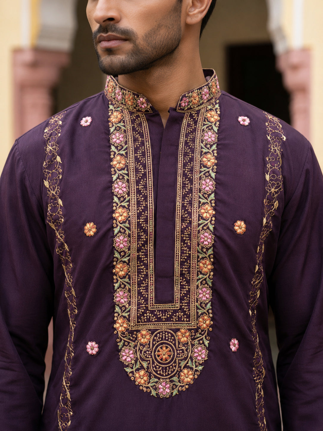 Japanese Fabric Floral Embroidered Kurta
