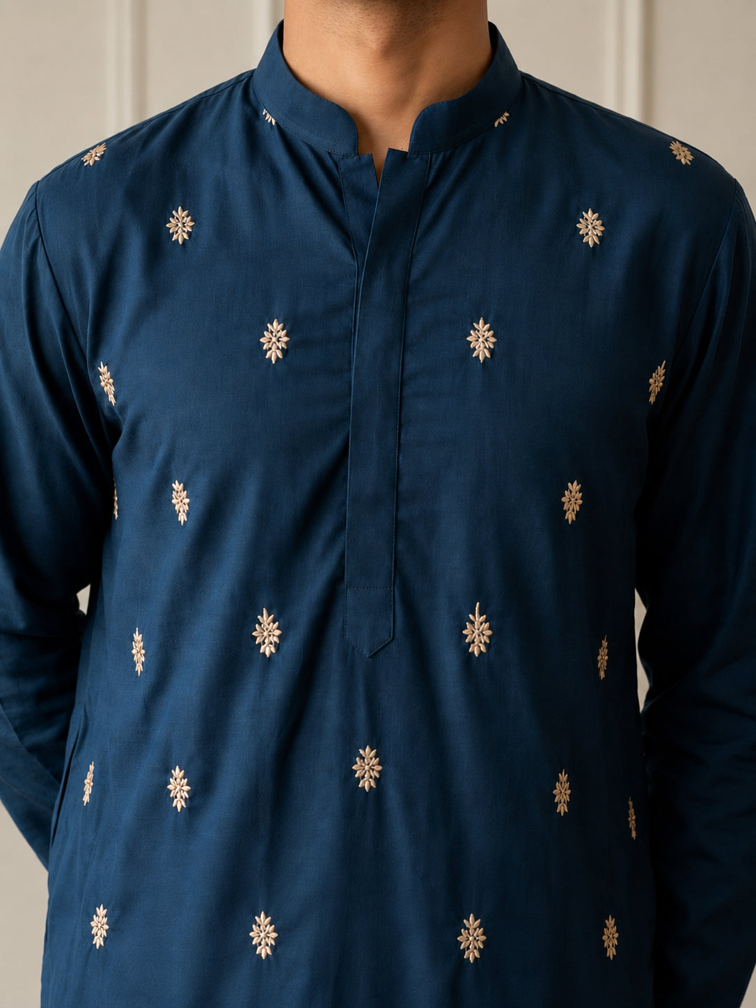 Japanese Fabric Ethnic Embroidered Kurta for Men ( 65KO 5616 Peacock )