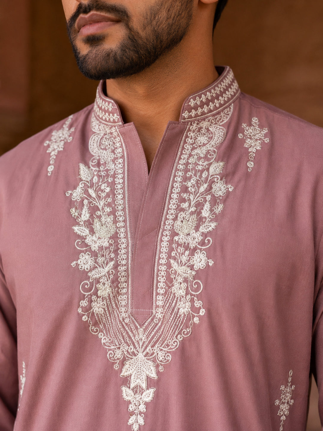 Embroidered Japanese Fabric Kurta with Korean Pants ( 65KP PJ11W J 5638 Magenta )