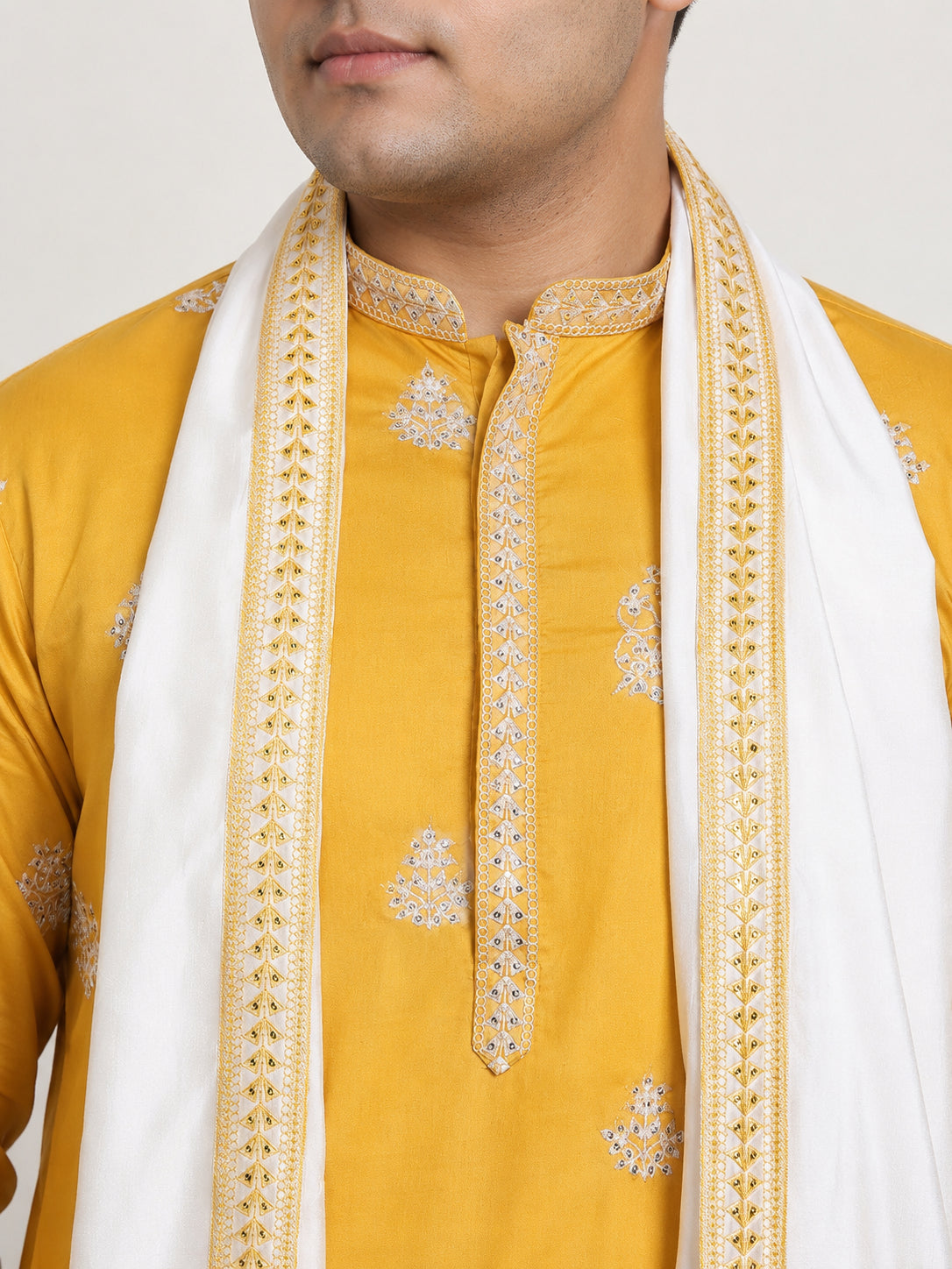 Embroidered & Sequin Kurta With Dupatta