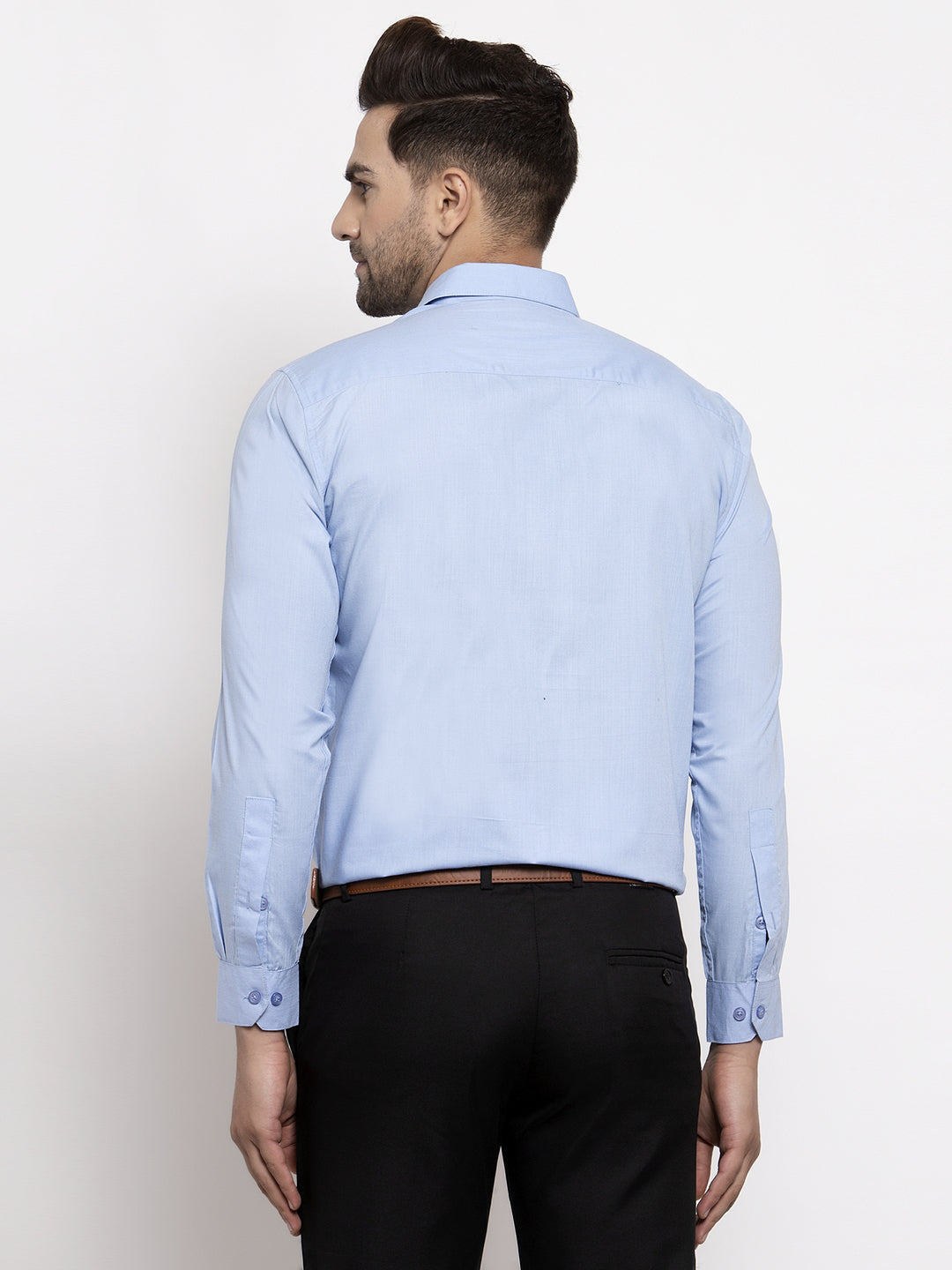 Indian Needle Men's Cotton Solid Firozi Blue Formal Shirt's ( SF 361Firozi )