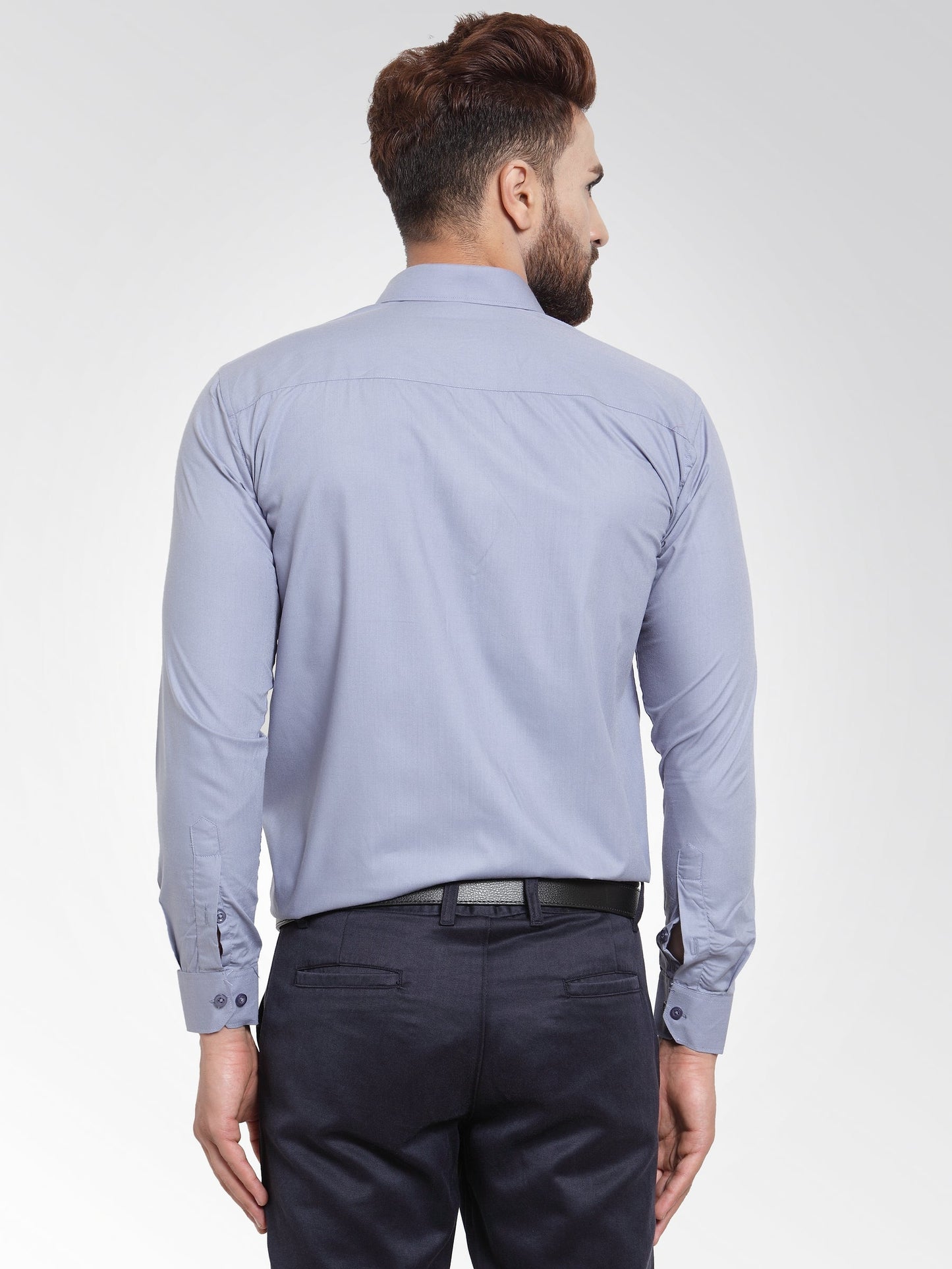 Indian Needle Men's Cotton Solid Light Grey Formal Shirt's ( SF 361Light-Grey )