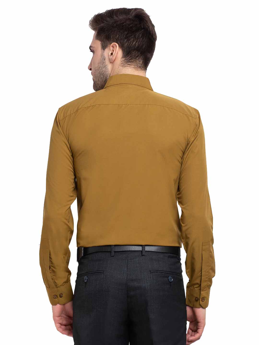 Indian Needle Men's Cotton Solid Mustard Formal Shirt's ( SF 361Mustard )
