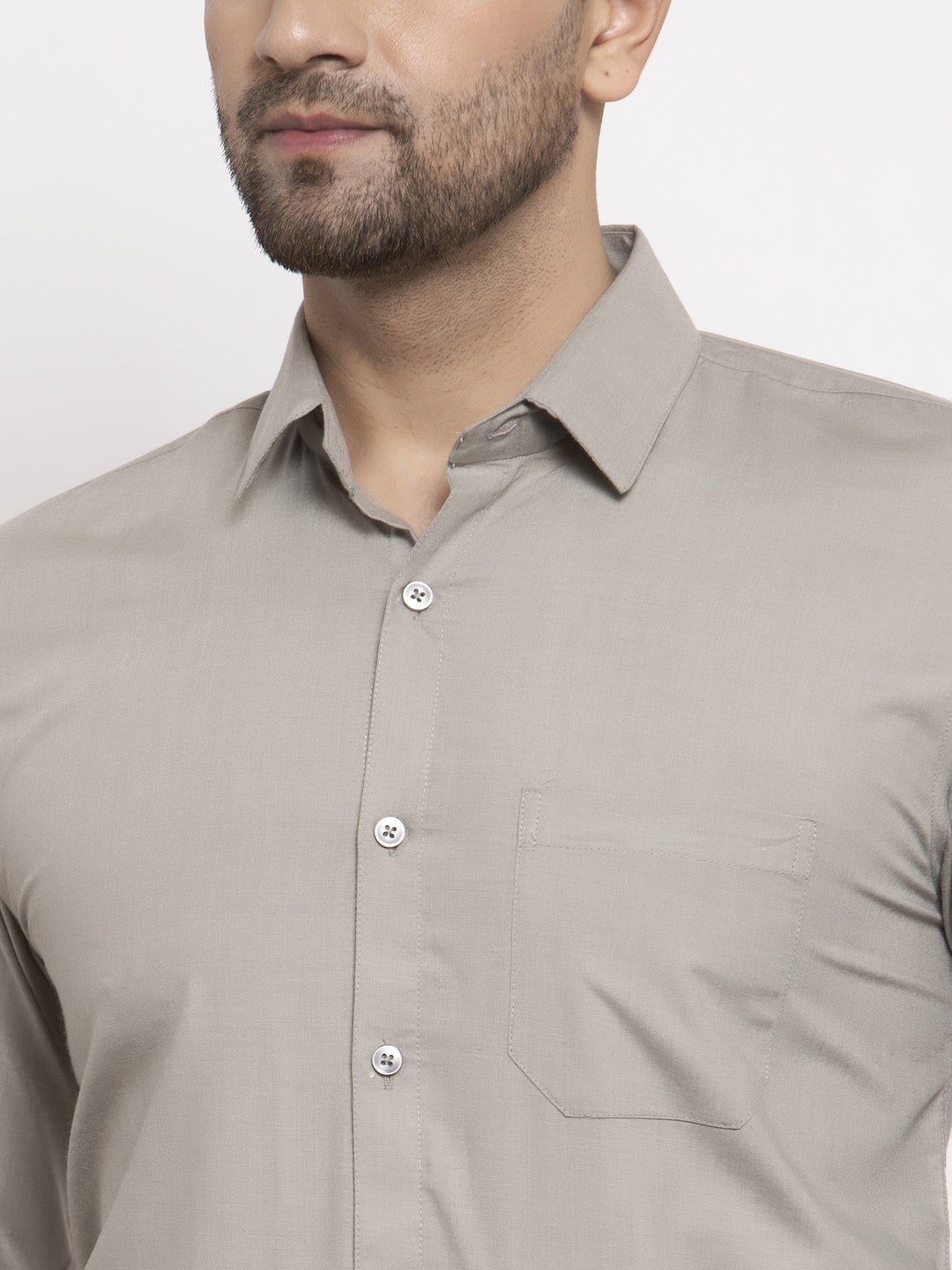Indian Needle Men's Cotton Solid Steel Grey Formal Shirt's ( SF 361Steel-Grey )