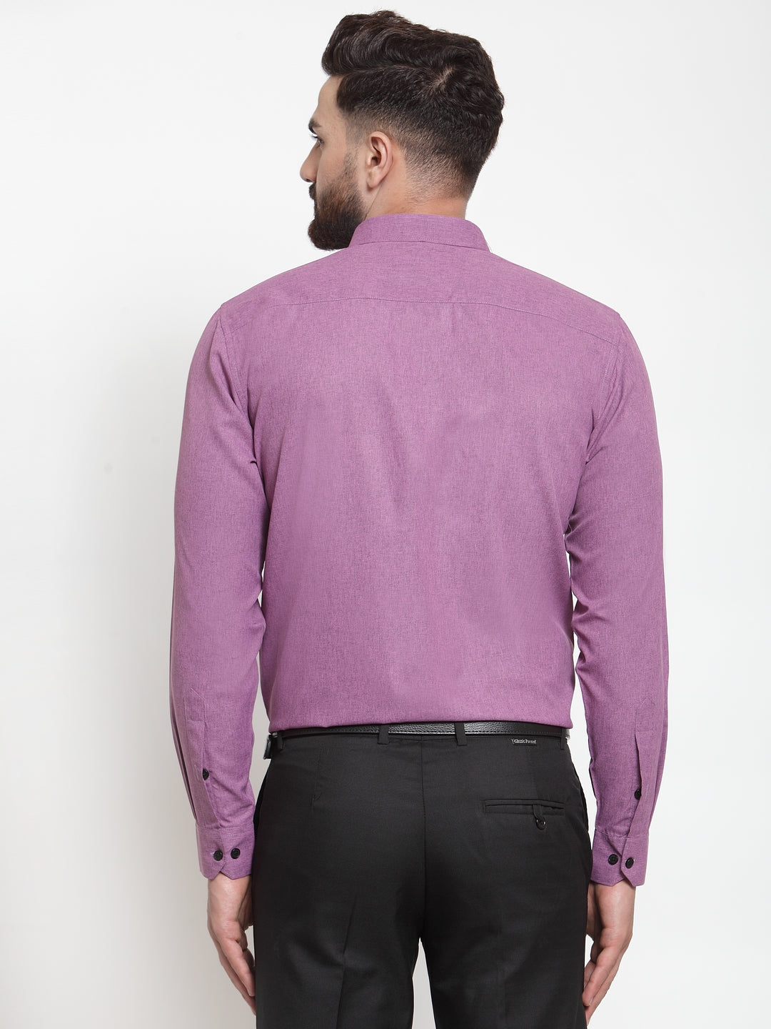 Indian Needle Purple Men's Cotton Solid Button Down Formal Shirts ( SF 734Purple )