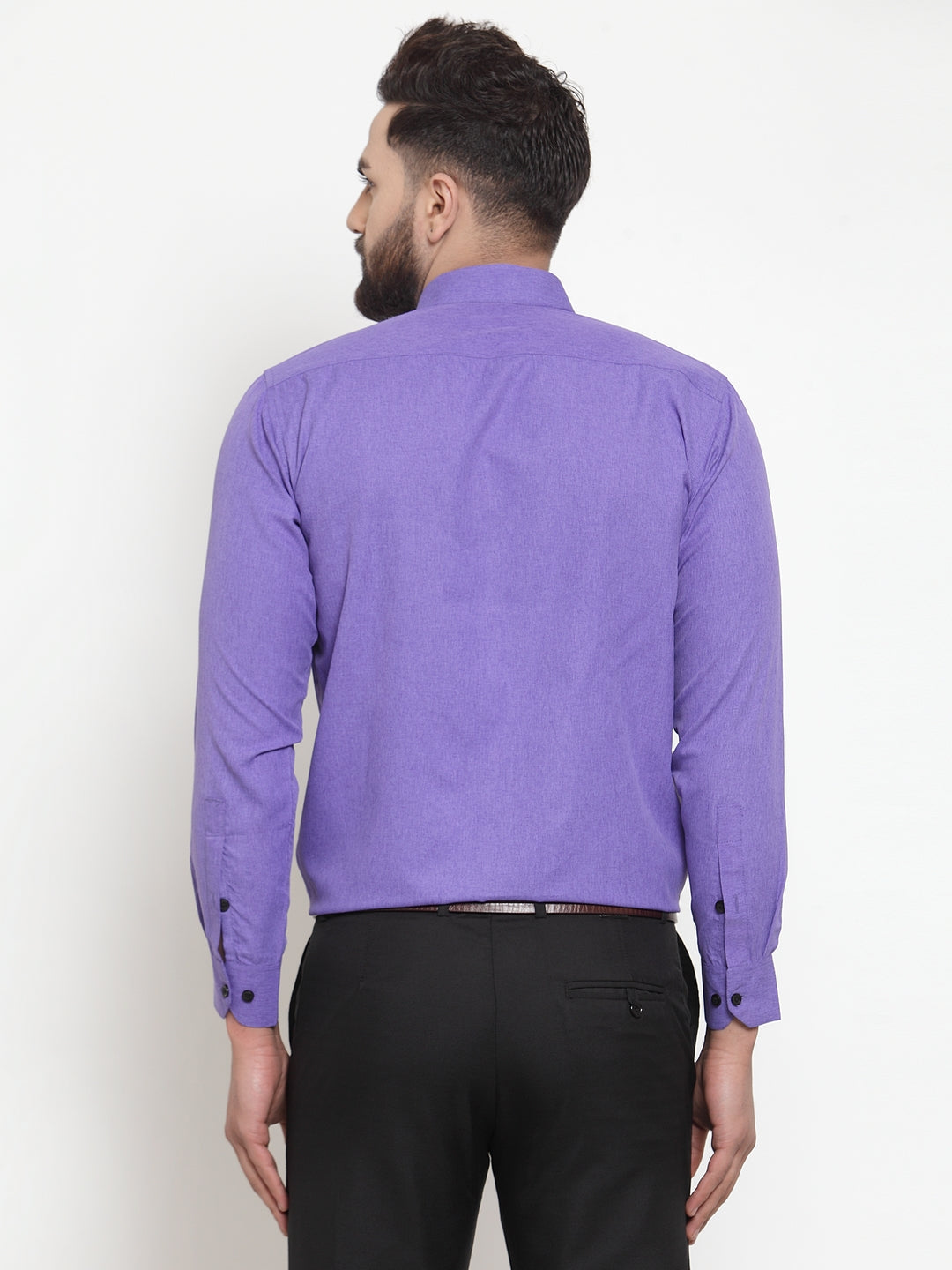 Indian Needle Purple Men's Cotton Solid Button Down Formal Shirts ( SF 734Voilet )