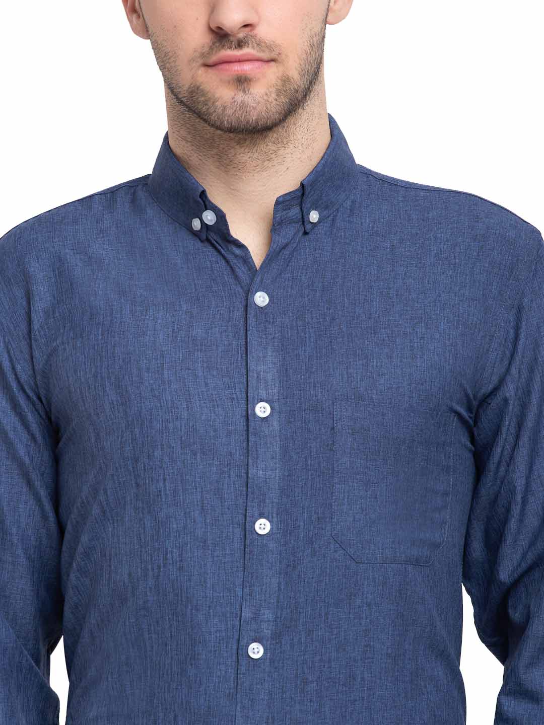 Indian Needle Teal Men's Button Down Collar Cotton Formal Shirt ( SF 785Teal )