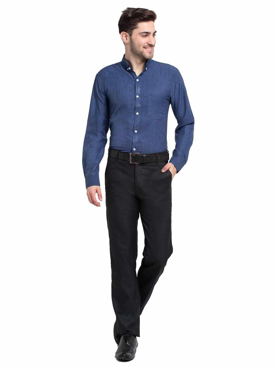 Indian Needle Teal Men's Button Down Collar Cotton Formal Shirt ( SF 785Teal )