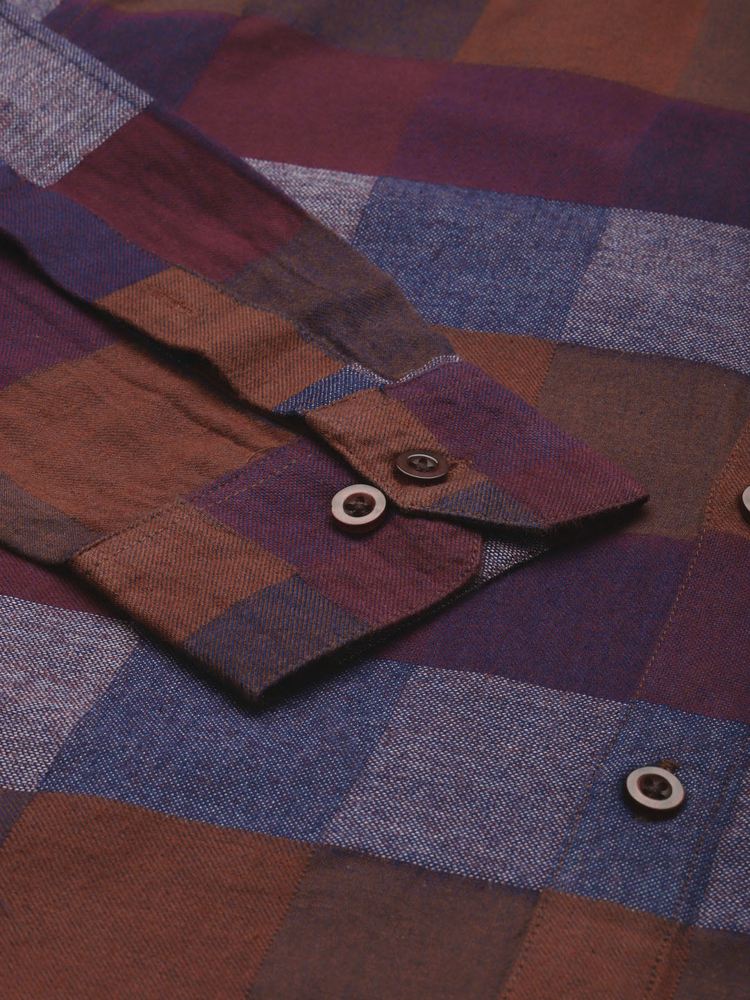 Indian Needle Brown Men's Formal Cotton Checked Shirt ( SF 787Brown )