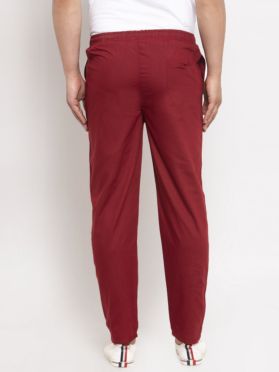 Indian Needle Men's Maroon Solid Cotton Track Pants ( JOG 011Maroon )