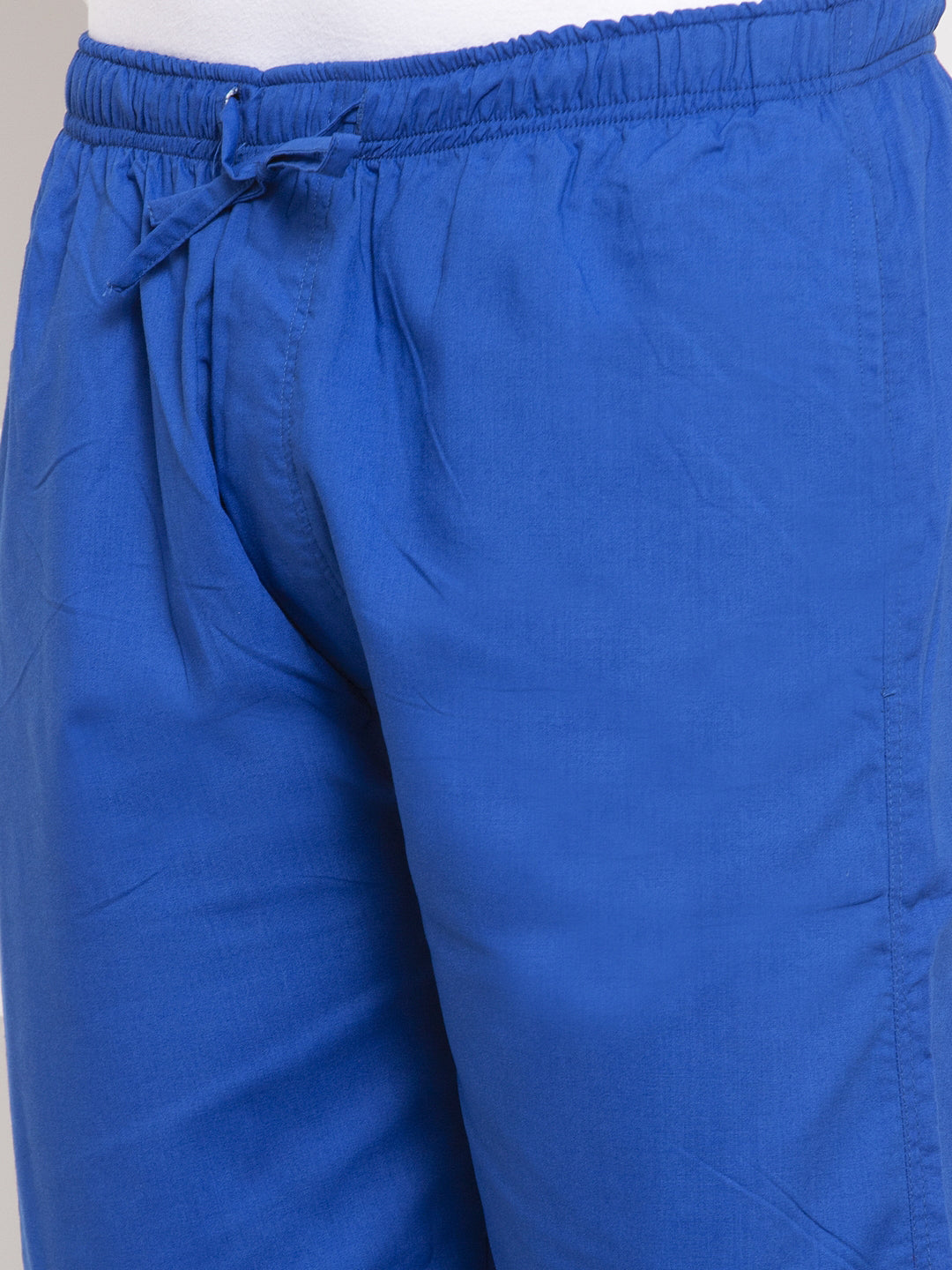 Indian Needle Men's Blue Solid Cotton Track Pants ( JOG 011Royal-Blue )