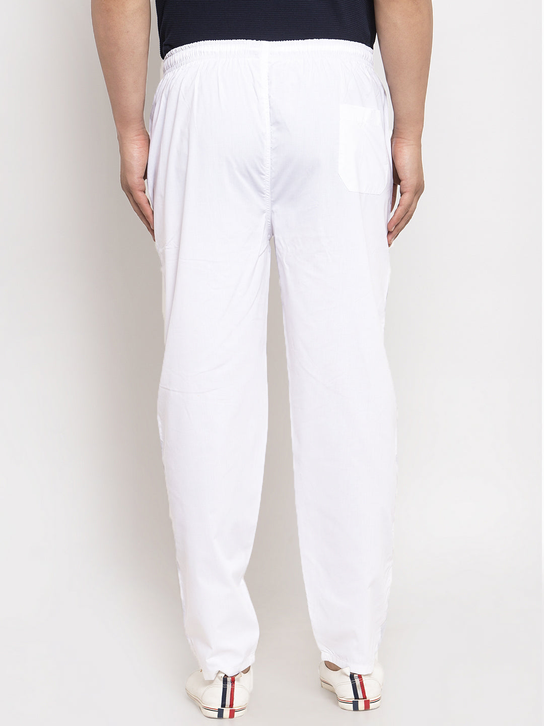 Indian Needle Men's White Solid Cotton Track Pants ( JOG 011White )