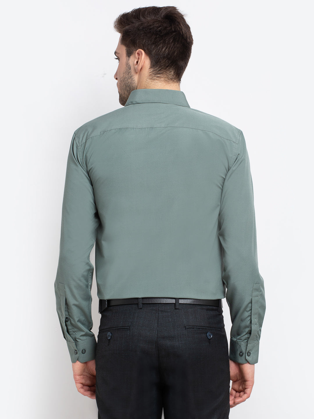 Indian Needle Men's Cotton Solid Pista Green Formal Shirt's ( SF 361Pista )
