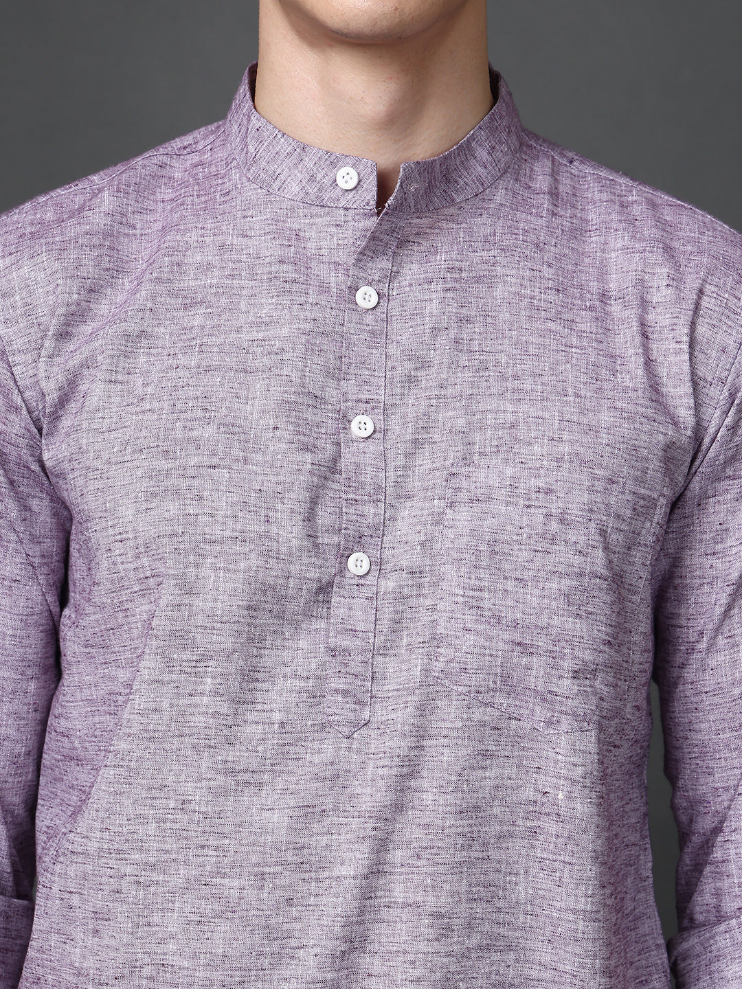 Solid Casual Short Kurta for Men ( ANMKO 302Purple )