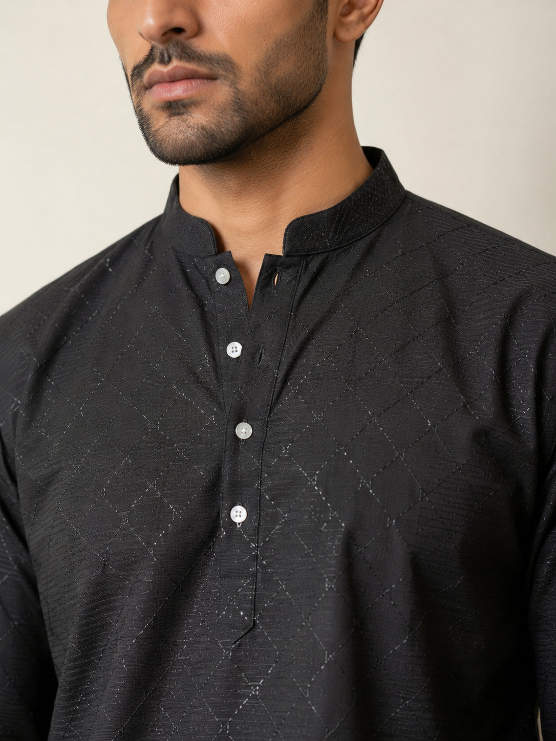 Premium Cotton Blend Printed Ethnic Kurtas ( ANMKO 333 Black )