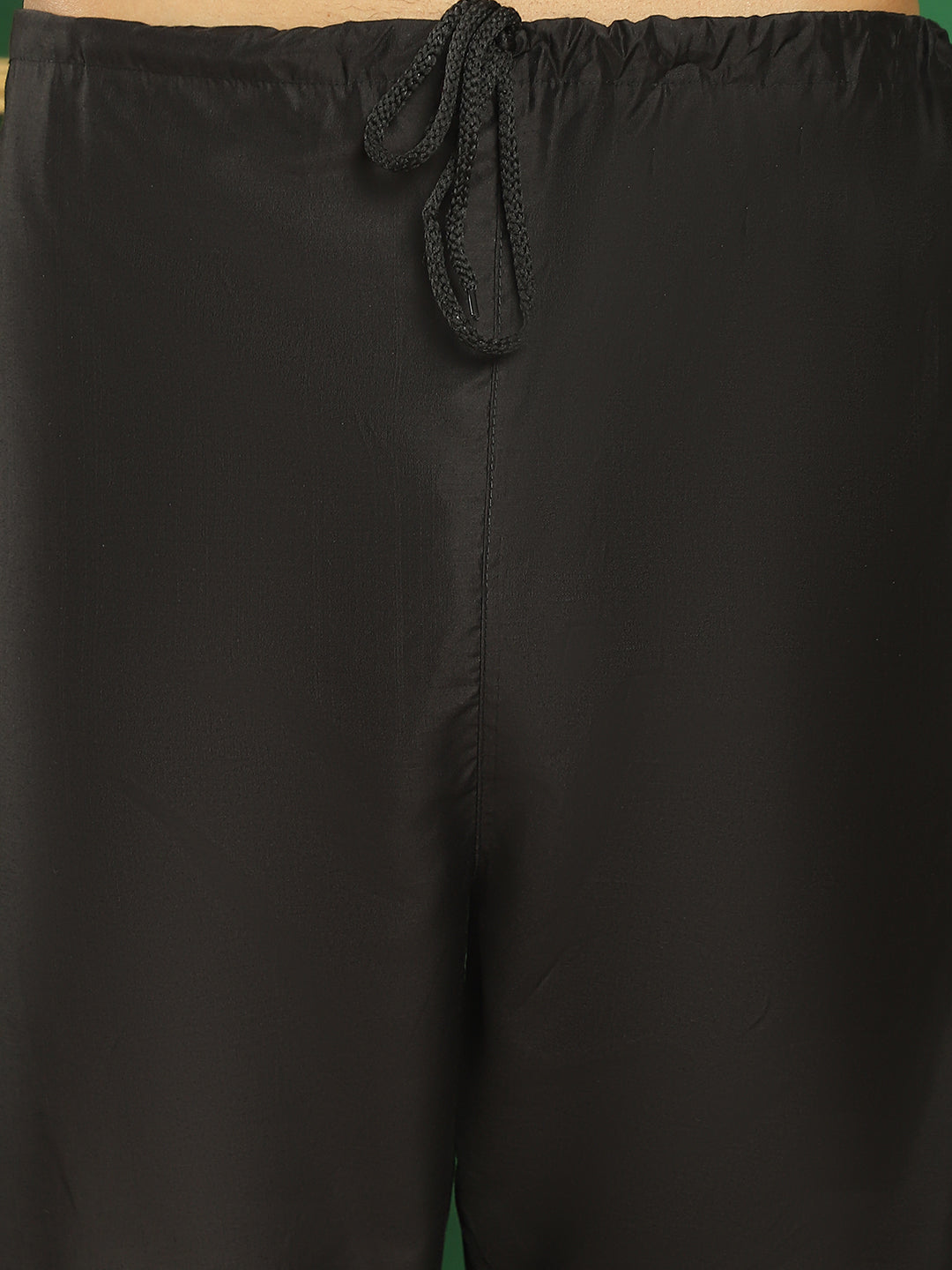 Embroidered and Sequin Nehru Jacket with Solid Kurta Pyjama ( ANMKPWC 592B 7011Pista )