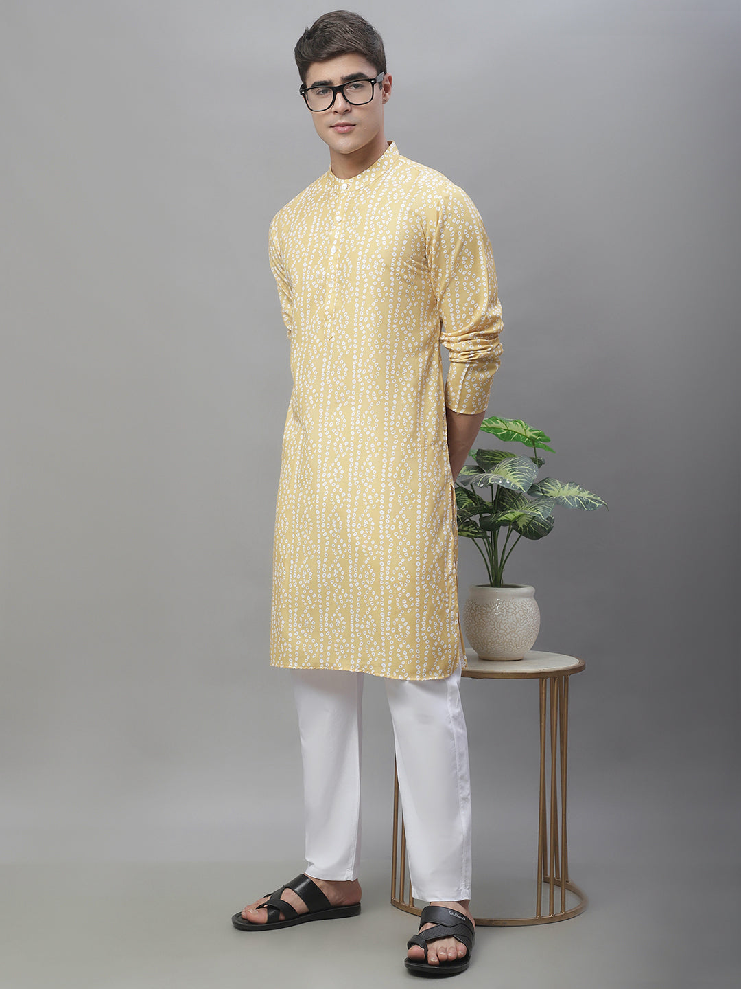 Bandhani Printed Kurtas ( ANMKO 112Yellow )