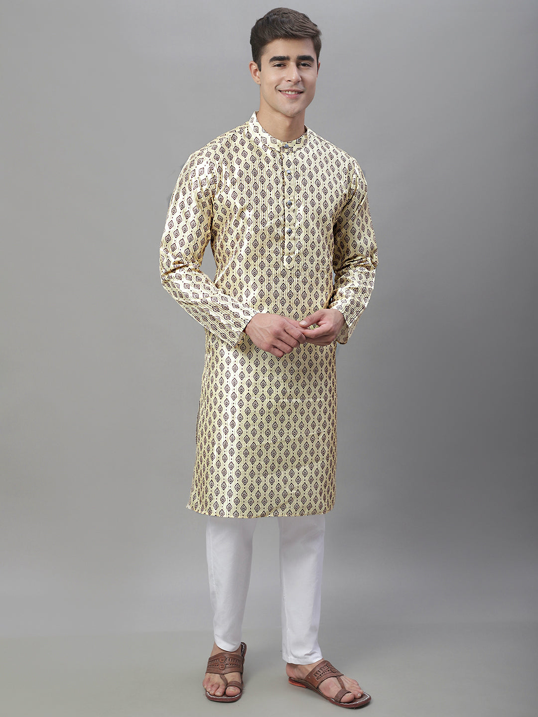Sequin Embroidered Kurtas ( ANMKO 113Yellow )