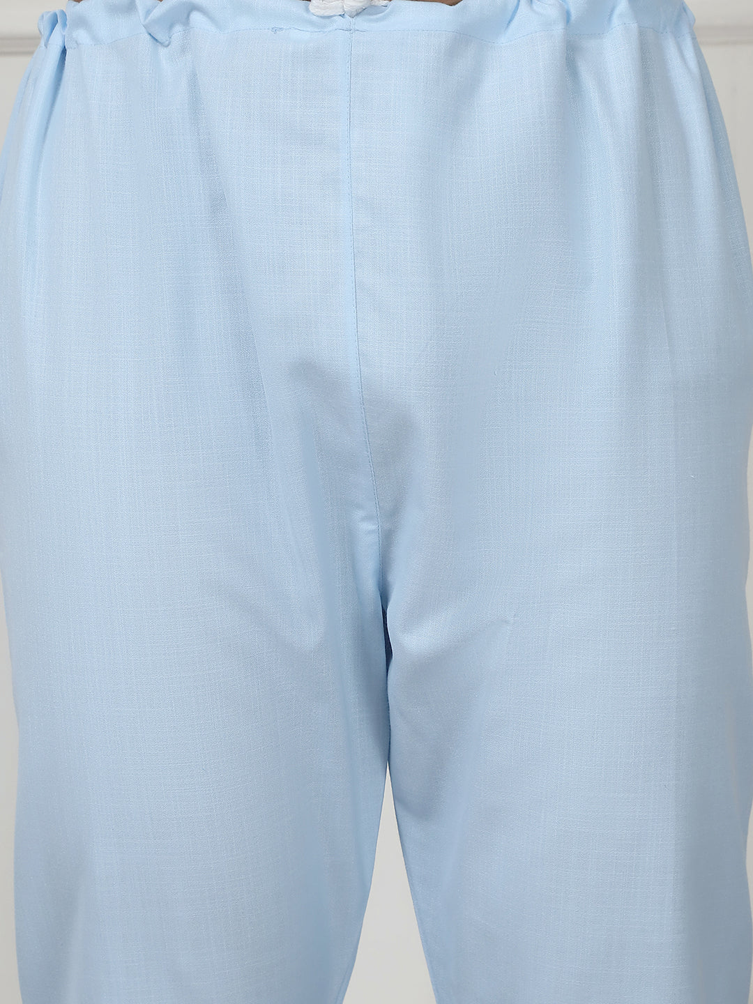 Men's Solid Pathani Kurta with Pyjama ( ANMKP 189Sky )