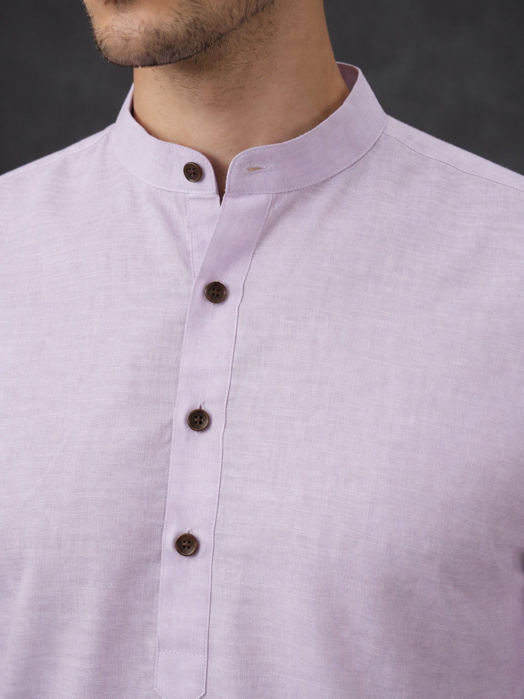 Men’s Solid Pure Cotton Short Kurta ( ANMSK 320Purple )