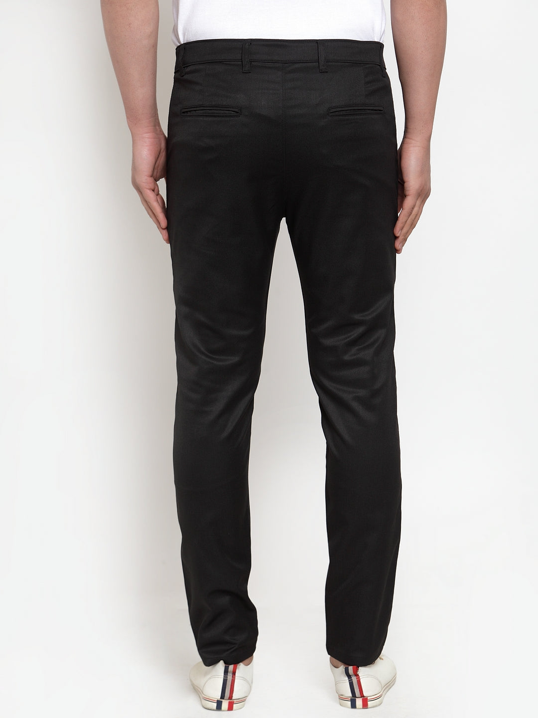 Indian Needle Men's Black Solid Formal Trousers ( FGP 253Black )