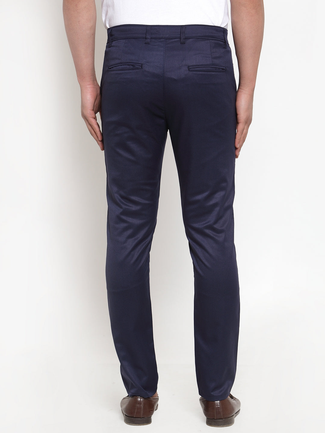 Indian Needle Men's Navy Solid Formal Trousers ( FGP 253Navy )