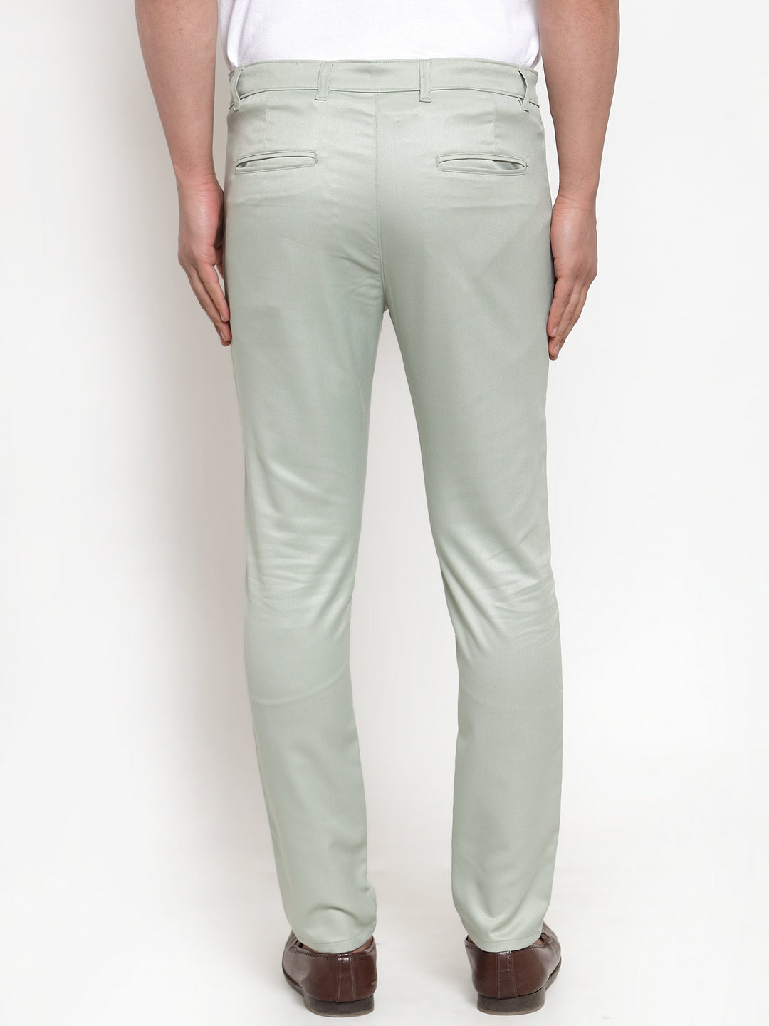 Indian Needle Men's Green Solid Formal Trousers ( FGP 253Pista )