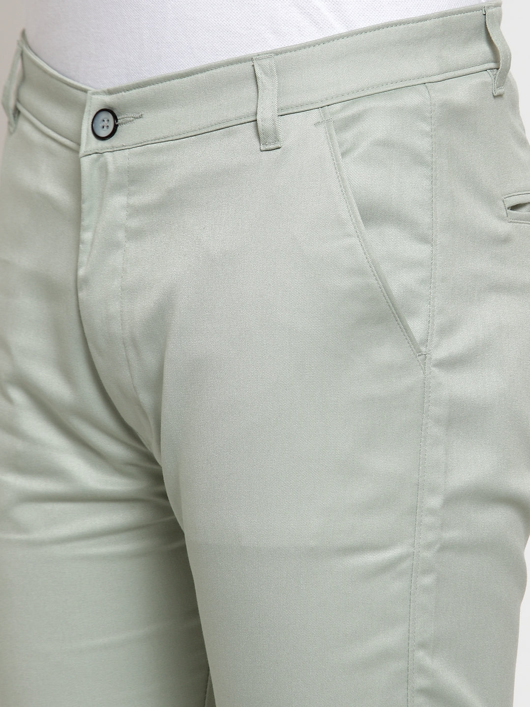 Indian Needle Men's Green Solid Formal Trousers ( FGP 253Pista )