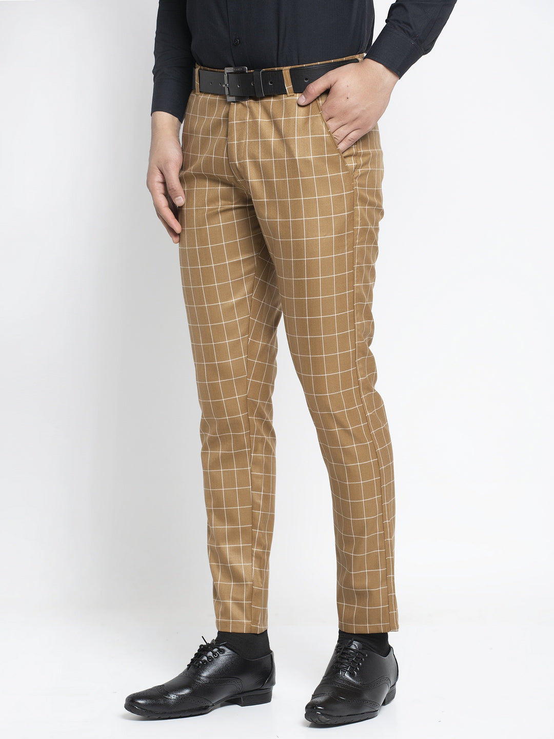 Indian Needle Men's Brown Formal Trousers ( FGP 260Brown )