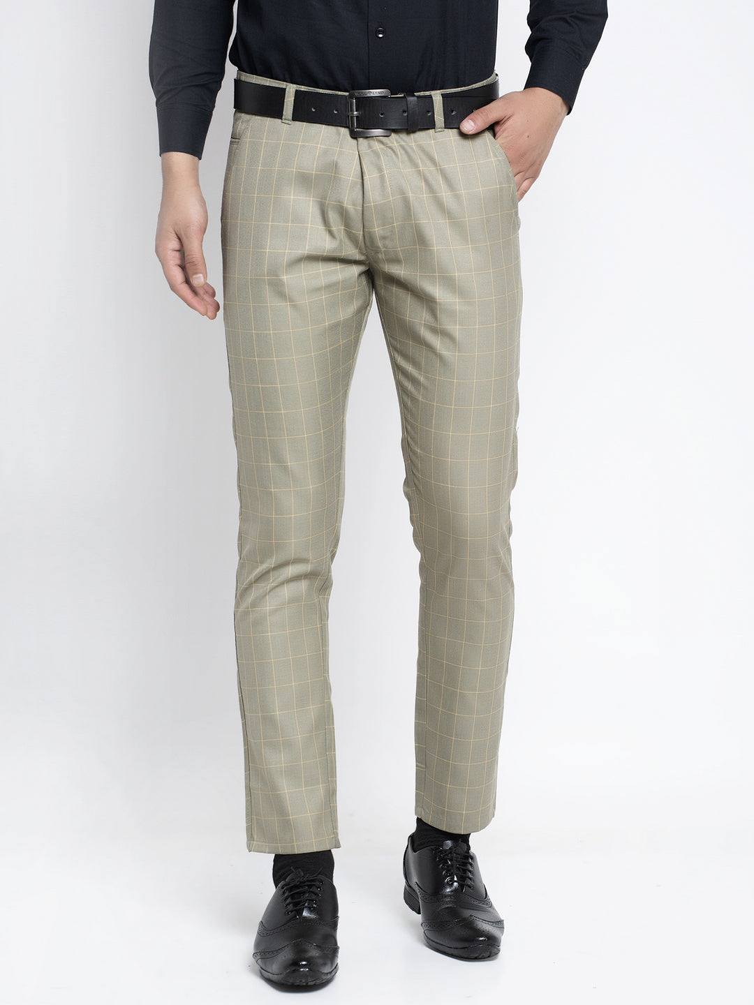 Indian Needle Men's Green Formal Trousers ( FGP 260Pista )