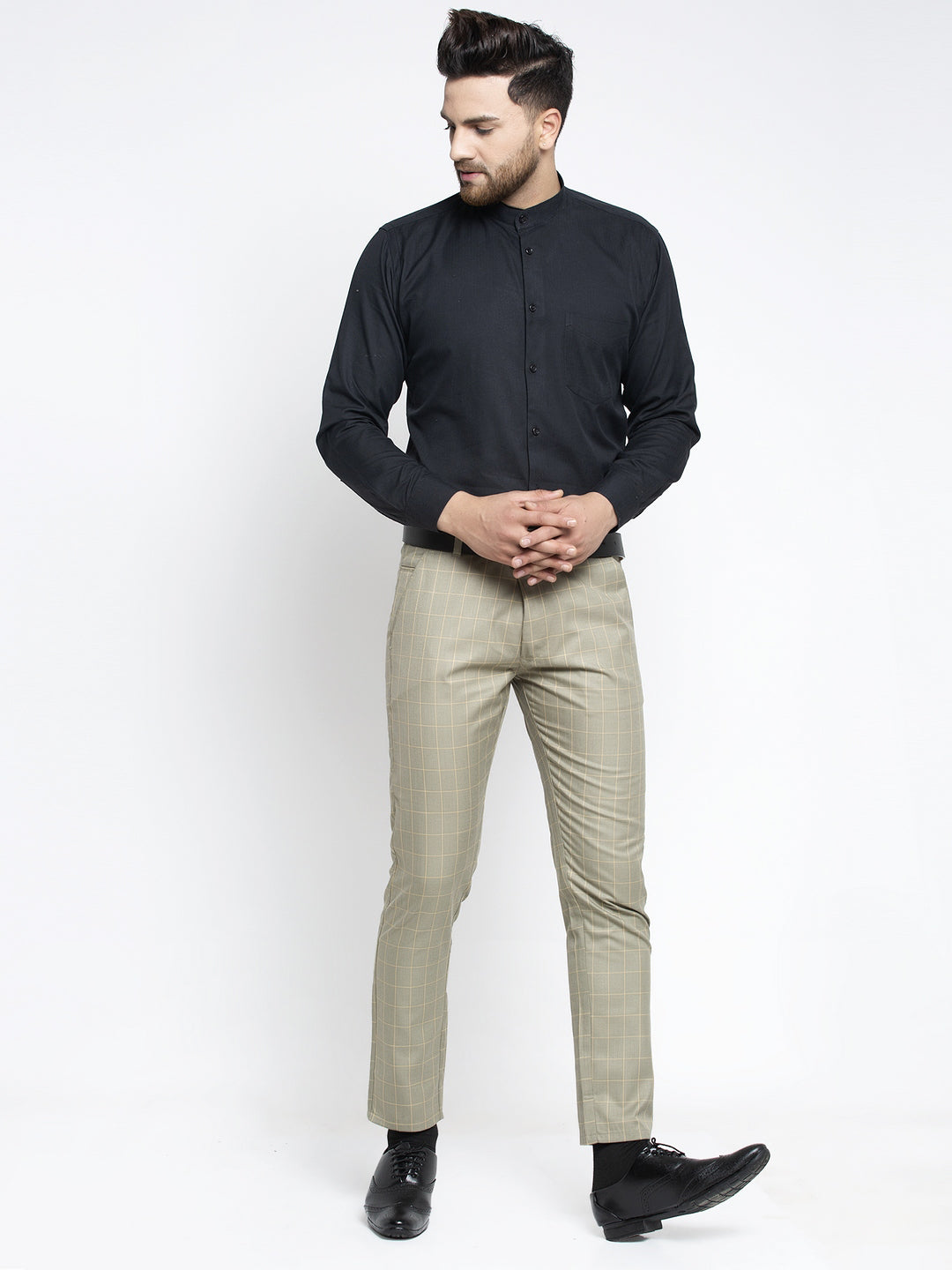Indian Needle Men's Green Formal Trousers ( FGP 260Pista )