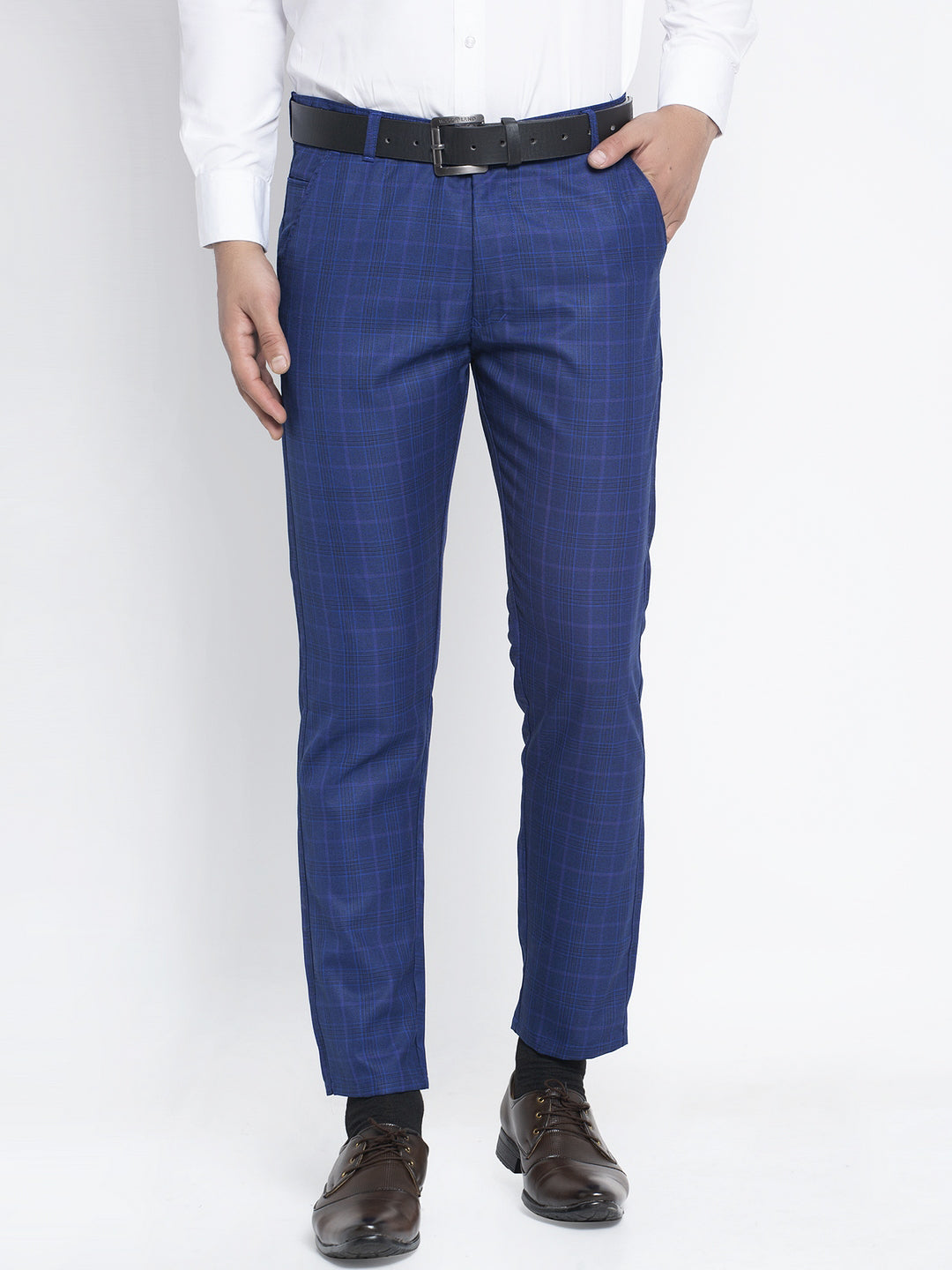 Indian Needle Men's Blue Formal Trousers ( FGP 261Blue )
