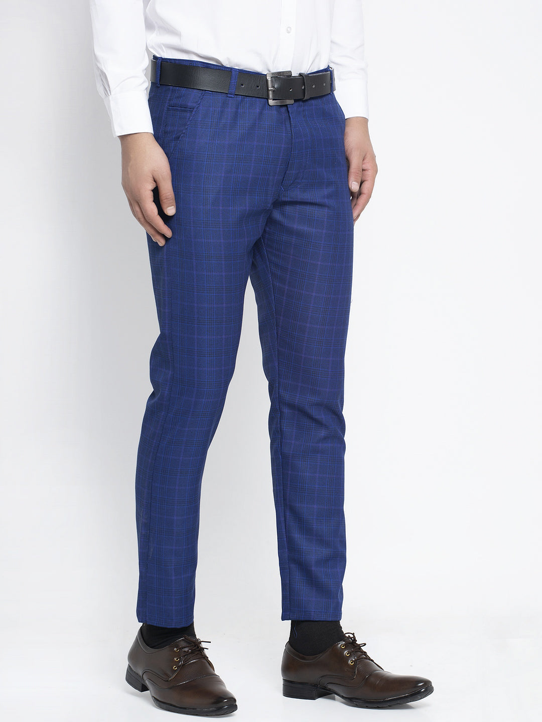 Indian Needle Men's Blue Formal Trousers ( FGP 261Blue )