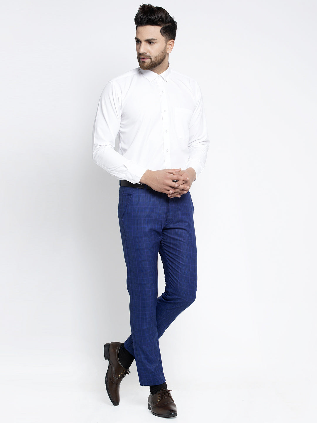 Indian Needle Men's Blue Formal Trousers ( FGP 261Blue )