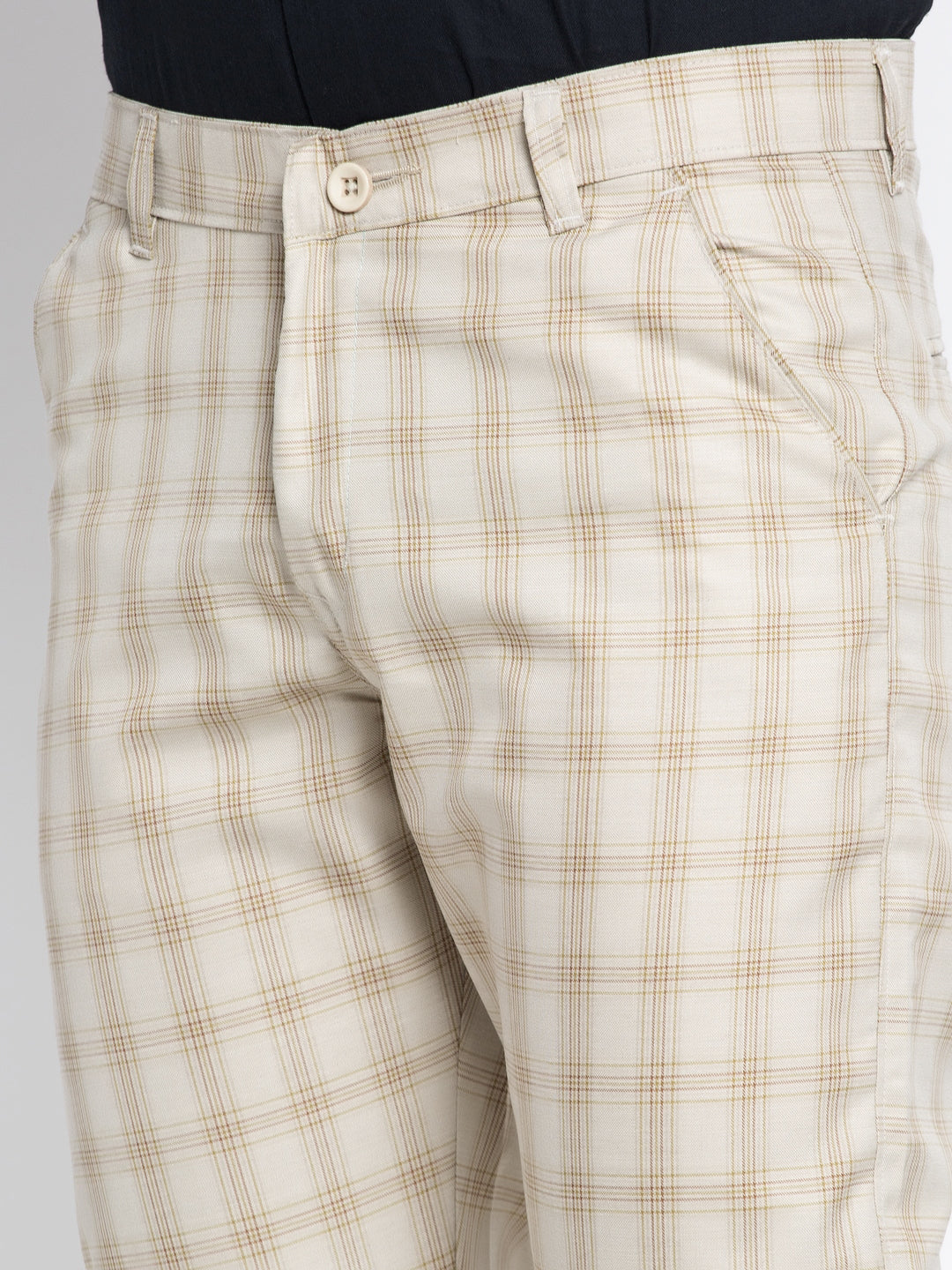 Indian Needle Men's Cream Formal Trousers ( FGP 261Cream )