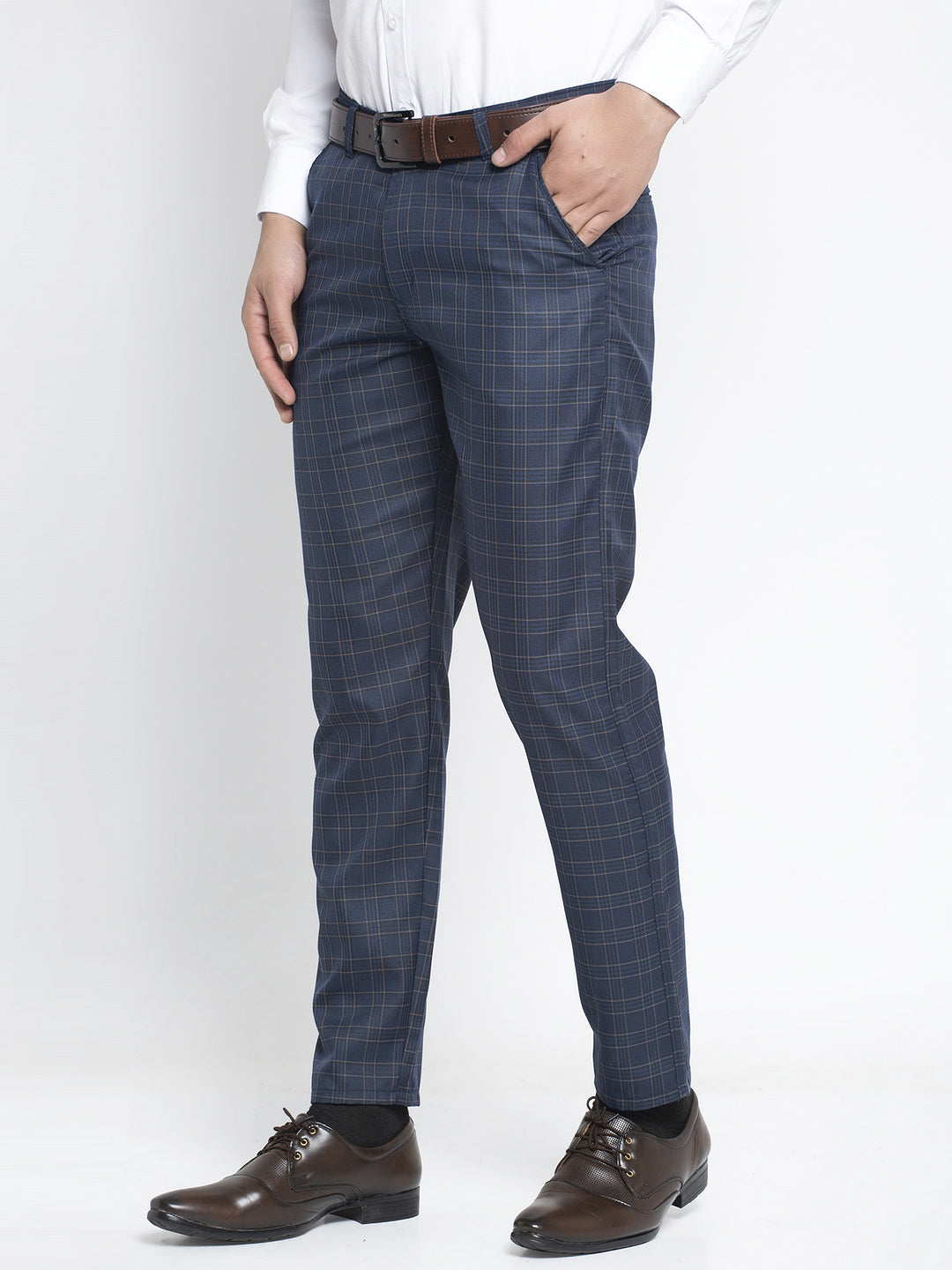 Indian Needle Men's Navy Formal Trousers ( FGP 264Navy )