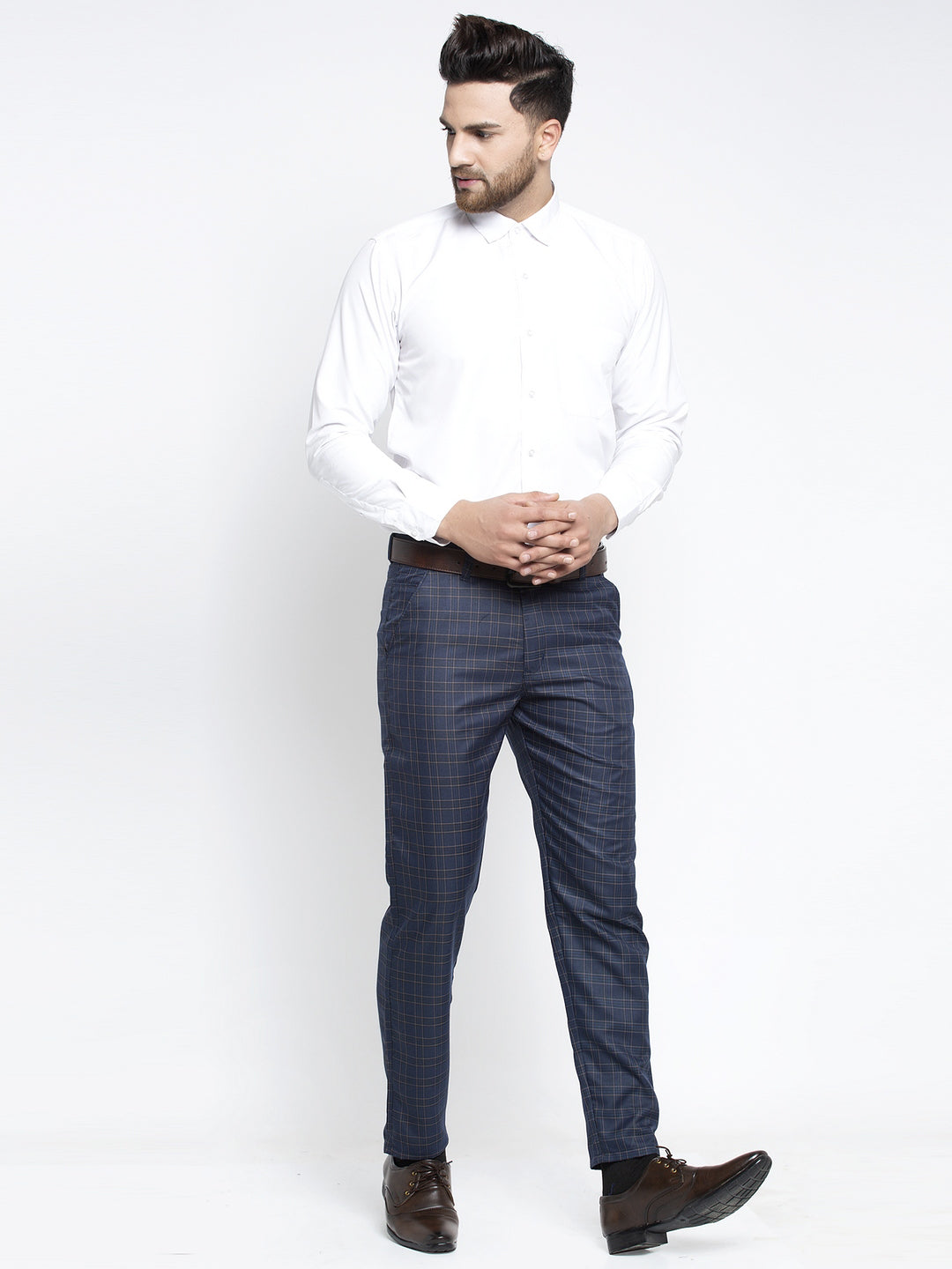 Indian Needle Men's Navy Formal Trousers ( FGP 264Navy )