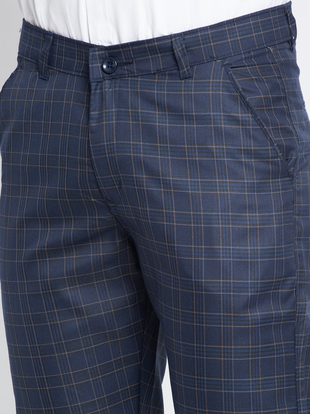 Indian Needle Men's Navy Formal Trousers ( FGP 264Navy )