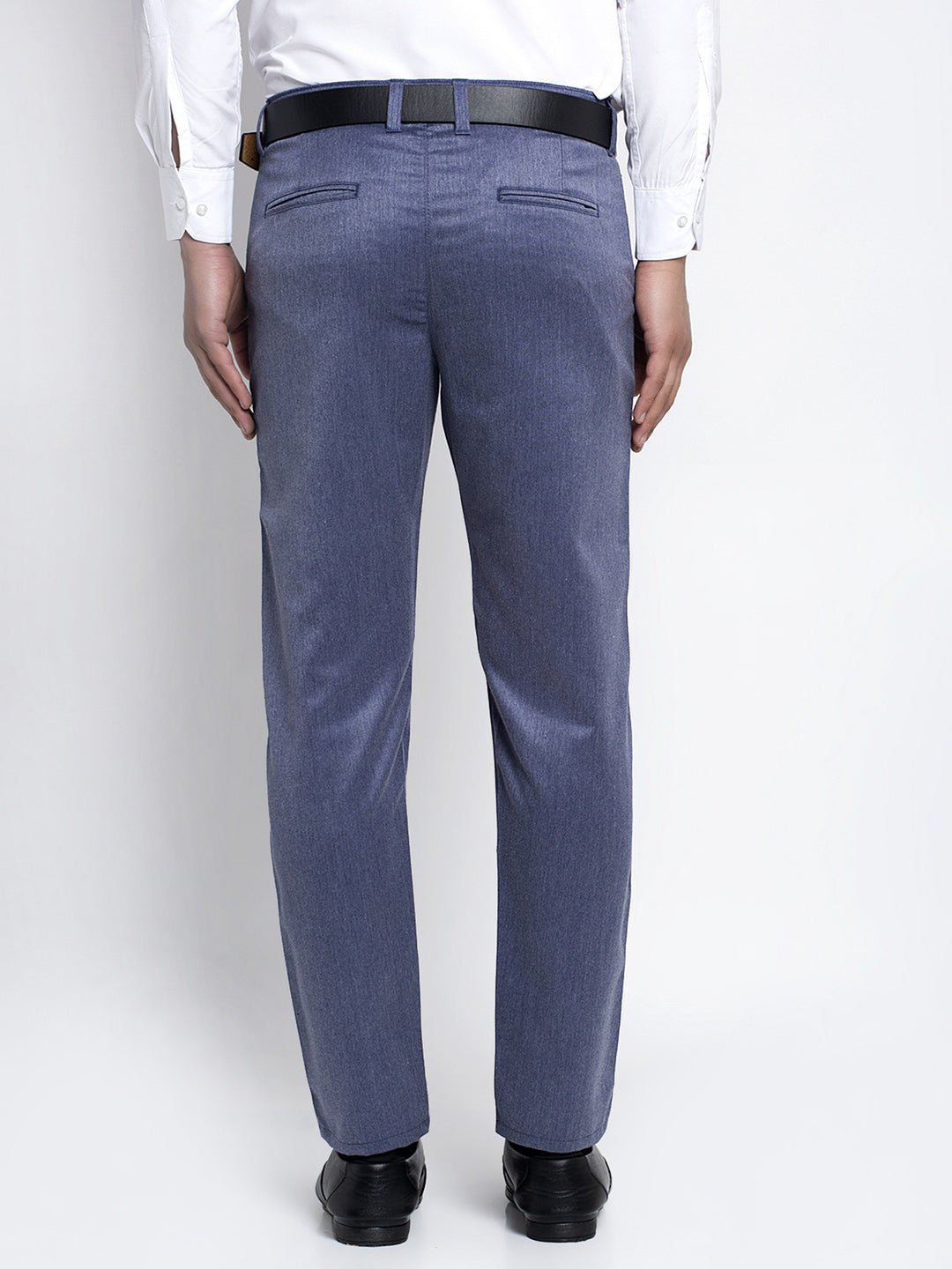 Indian Needle Men's Blue Cotton Solid Formal Trousers ( FGP 265Navy )