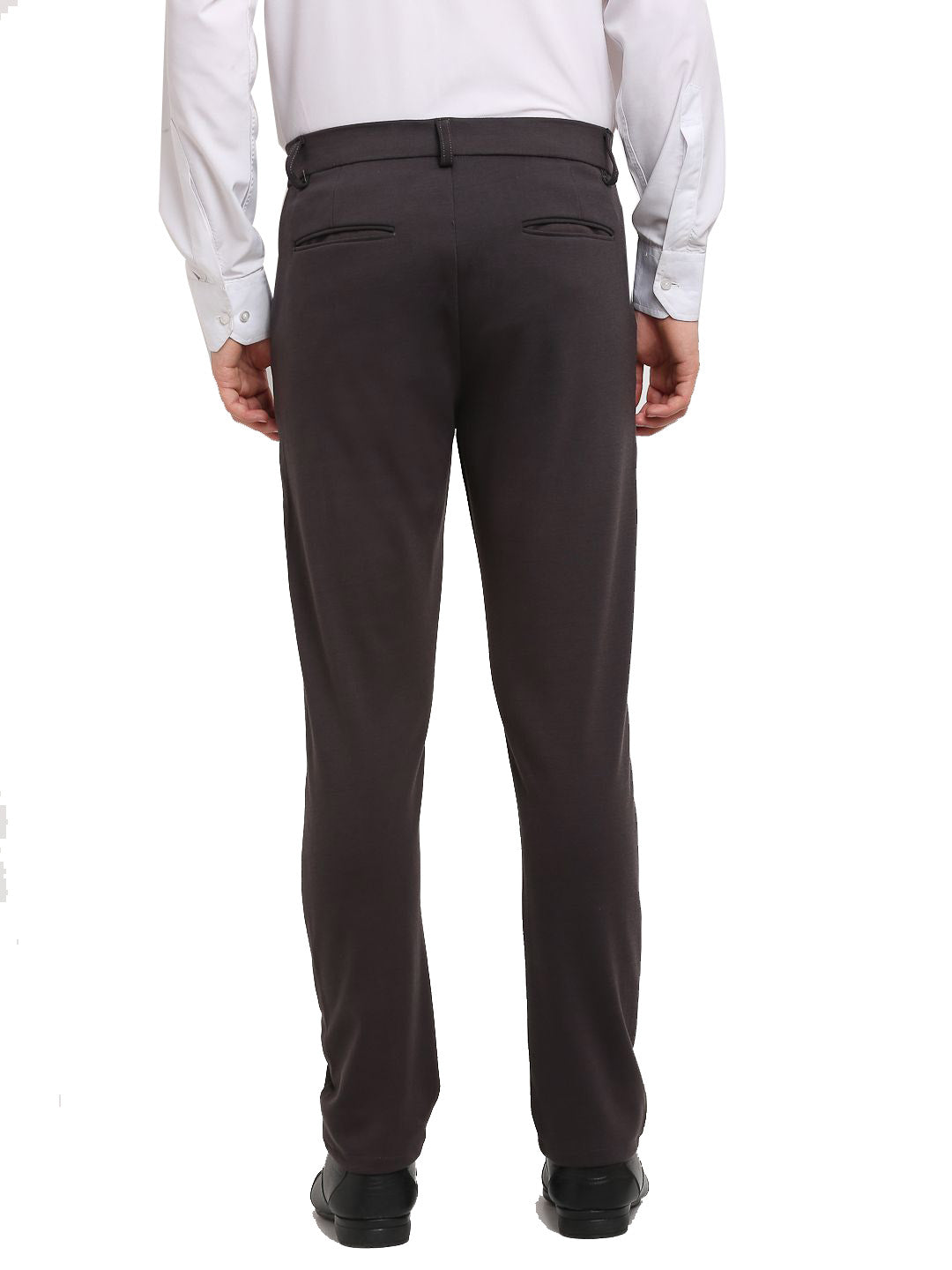 Indian Needle Men's Brown 4-Way Lycra Tapered Fit Trousers ( FGP 269Brown )