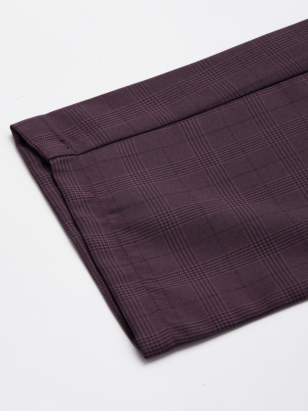 Indian Needle Men's Maroon Checked Formal Trousers ( FGP 270Maroon )