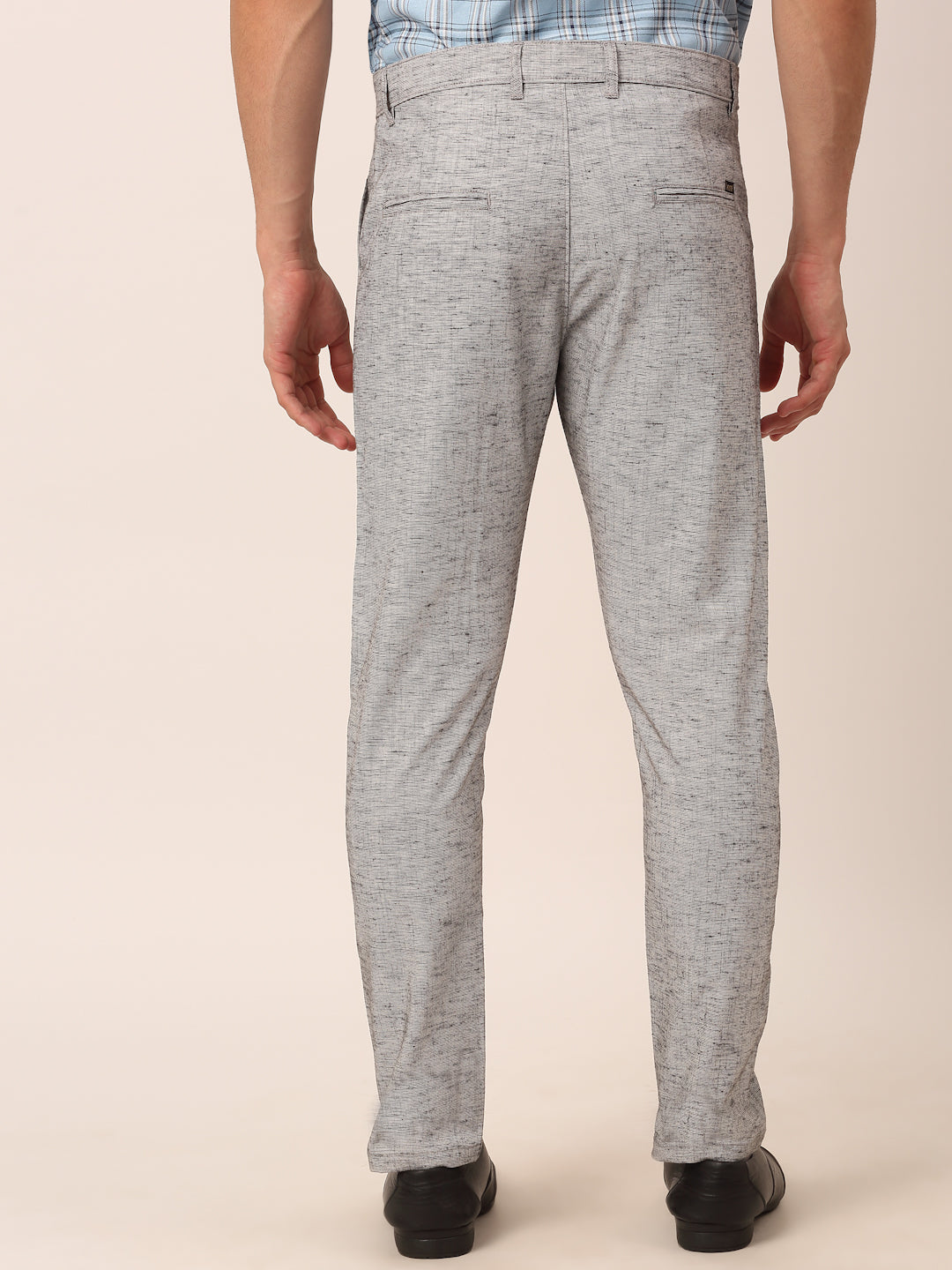 Indian Needle Men's Grey Linan Cotton Formal Trousers ( FGP 273Grey )