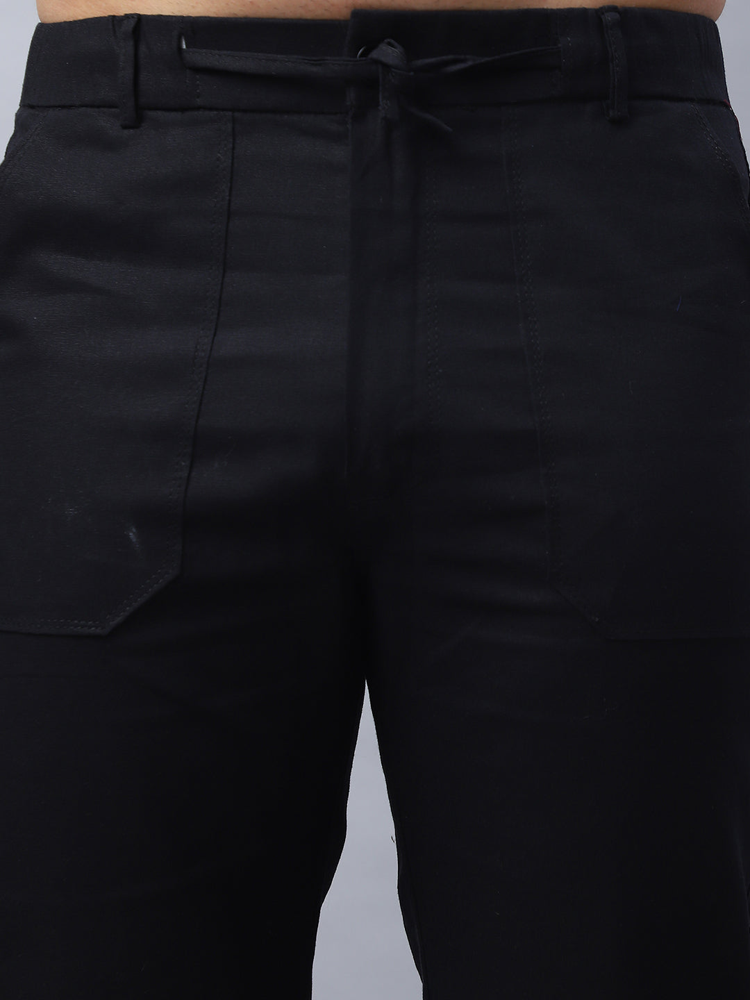 Straight Fit Solid Trousers For Men ( FGP 280Black )